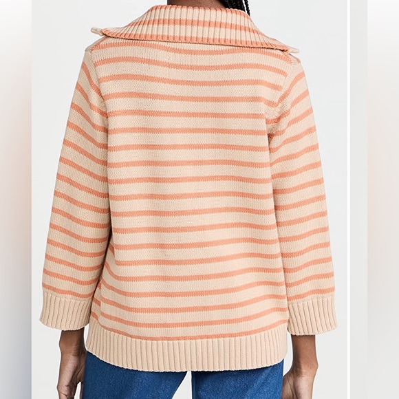 NEW $295 Demy Lee "Leigh" Striped Cotton Polo Sweater - Picture 4 of 13